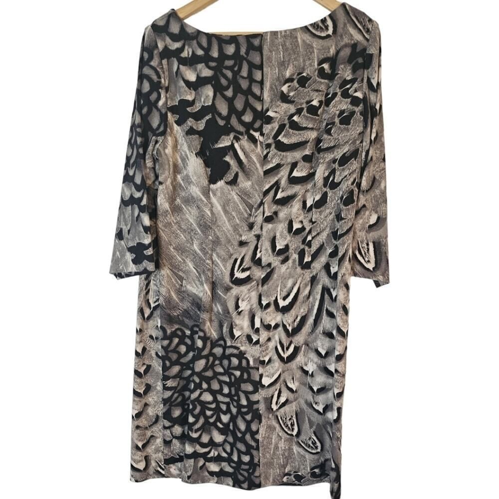 Jessica Simpson Plus Size 16W Abstract Print Shift Dress Black Gray
